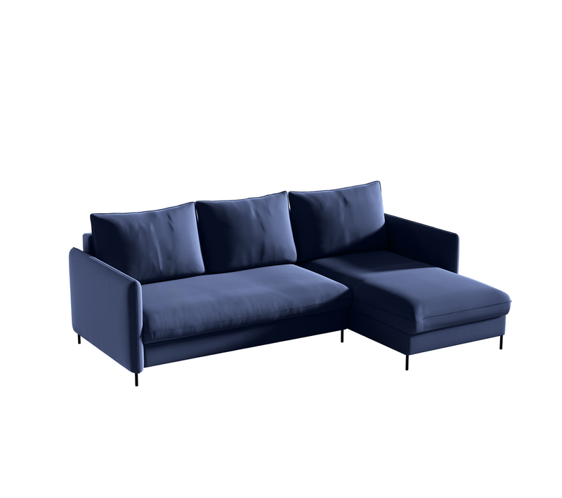 Canapé D’angle Bellissima – Canapé-lit Bleu Avec Fonction Couchage