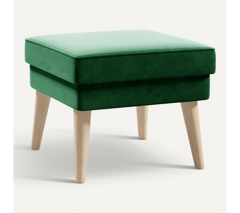 Tabouret Scandinave En Velours - Vert