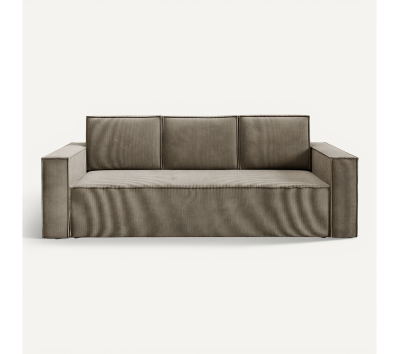 Canapé Convertible Corda En Velours Côtelé - Beige