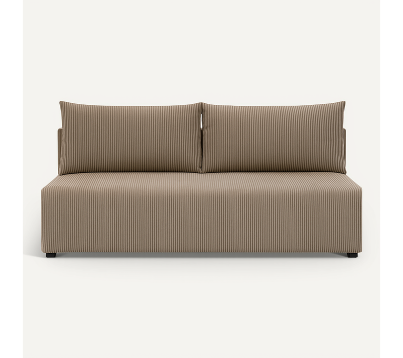 Canapé Luno Avec Fonction De Couchage, En Velours Côtelé Beige – Un Canapé Moderne Et Élé