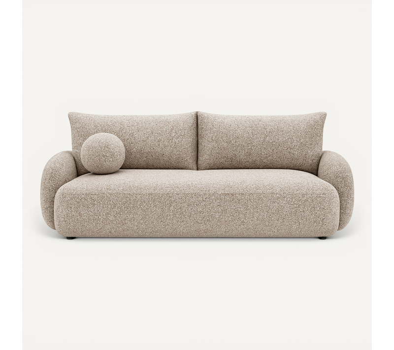Canapé Convertible Nube - Beige Crème Et Brun