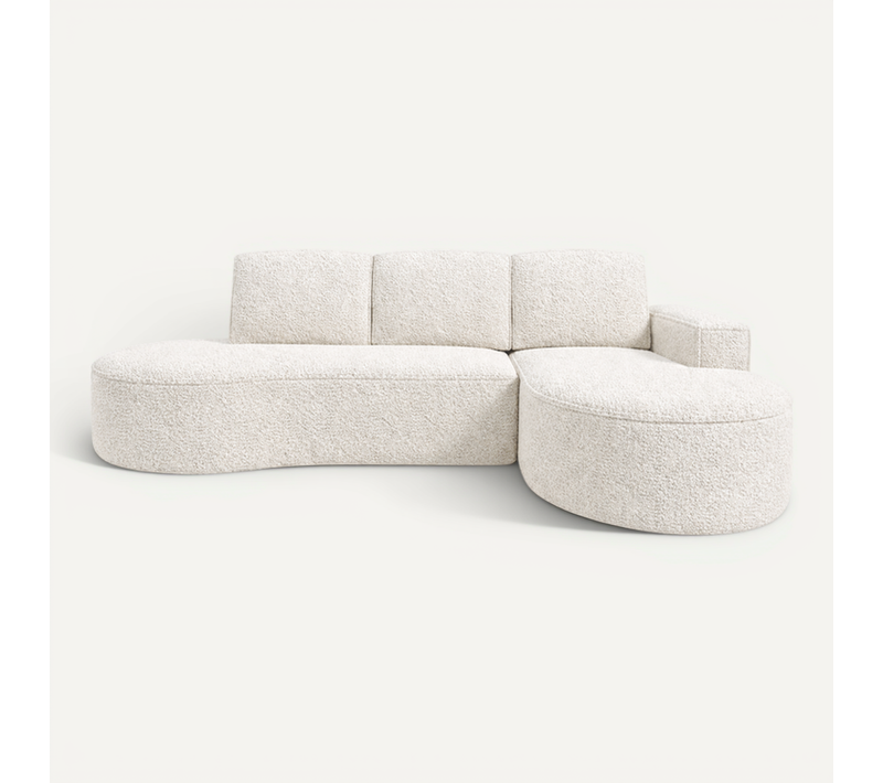 Canapé D’angle Molly Avec Forme Arrondie Surface De Couchage : 140 × 207 Cm