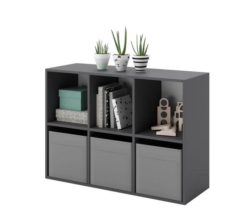 Etagère Cube Loni 2x3 Gris