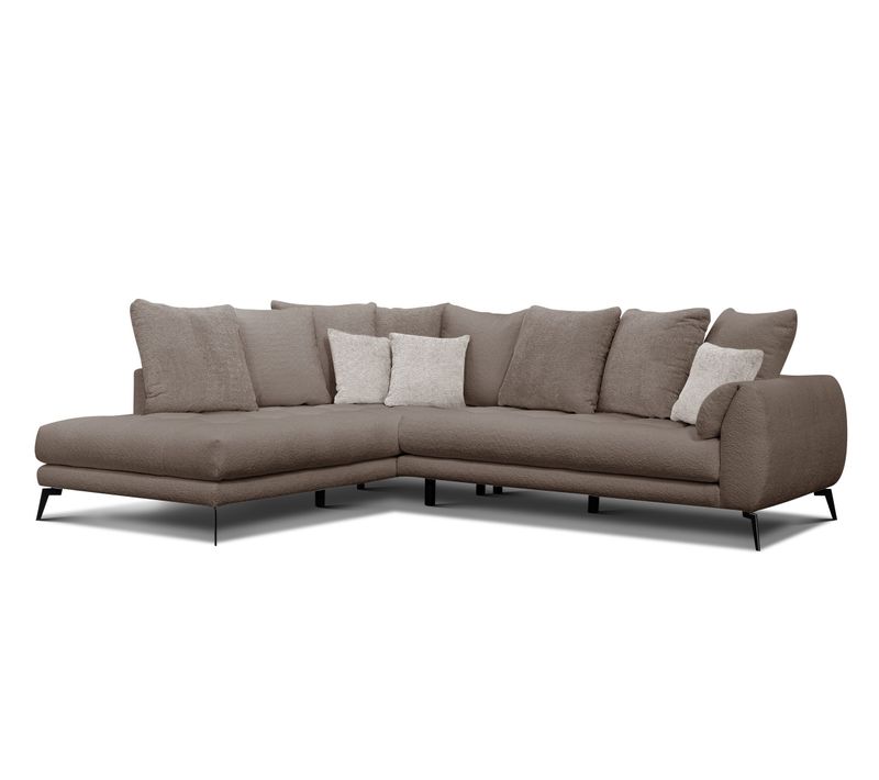 Canapé D'angle 5 Places Calme, Tissu Beige