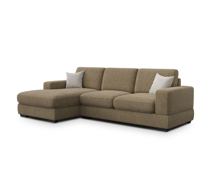 Canapé D'angle Gauche 4 Places Otto, Tissu Taupe