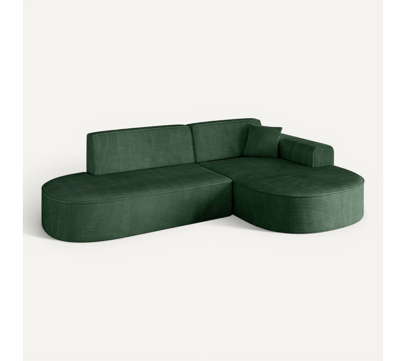 Canapé D'angle Mari-l1 243x171x79,5 Angle Droit En Tissu - Vert