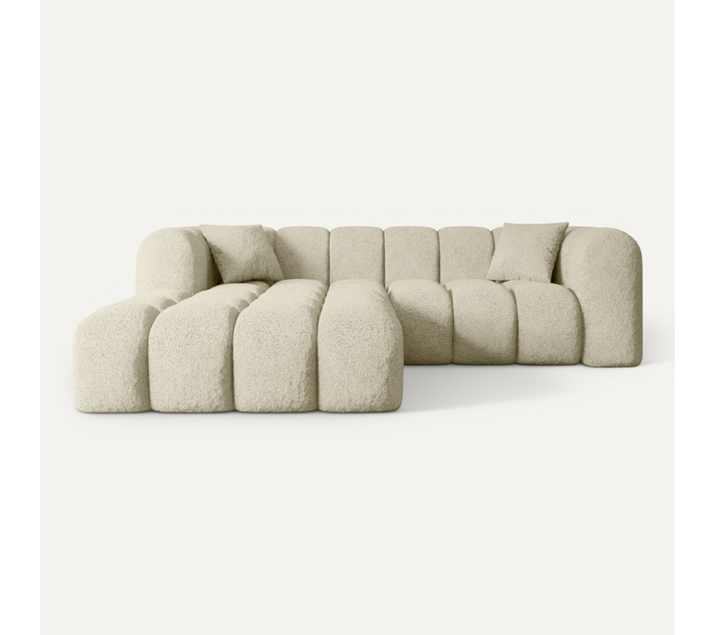 Canapé D'angle Olea-l1 231x173x74 Angle Gauche En Tissu - Camel