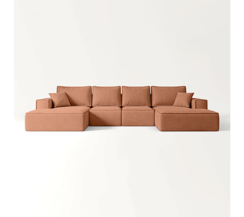 Canapé D'angle Convertible Sierra-u 349x161x87 Panoramique En Velours - Gris Foncé