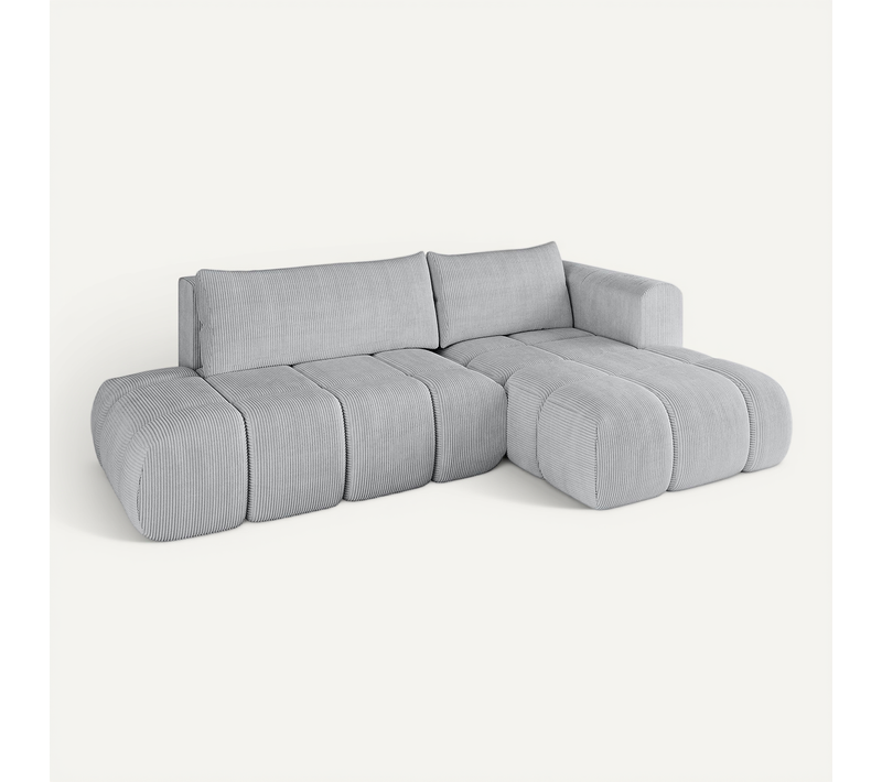Canapé D'angle Convertible Cloud-l 280x185x90  Angle Droit En Tissu - Gris