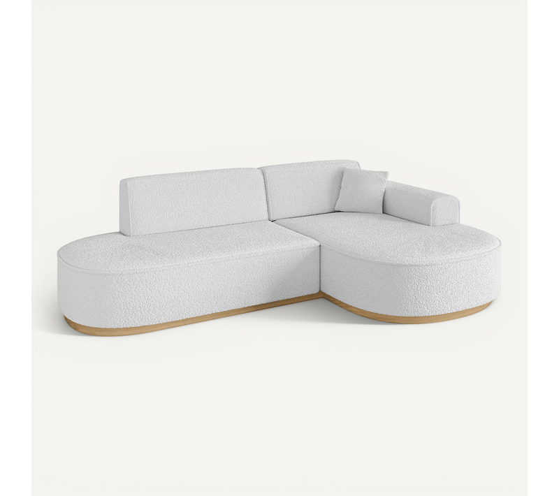 Canapé D'angle Mari-l1-v2 243x171x83 Angle Droit En Tissu - Blanc