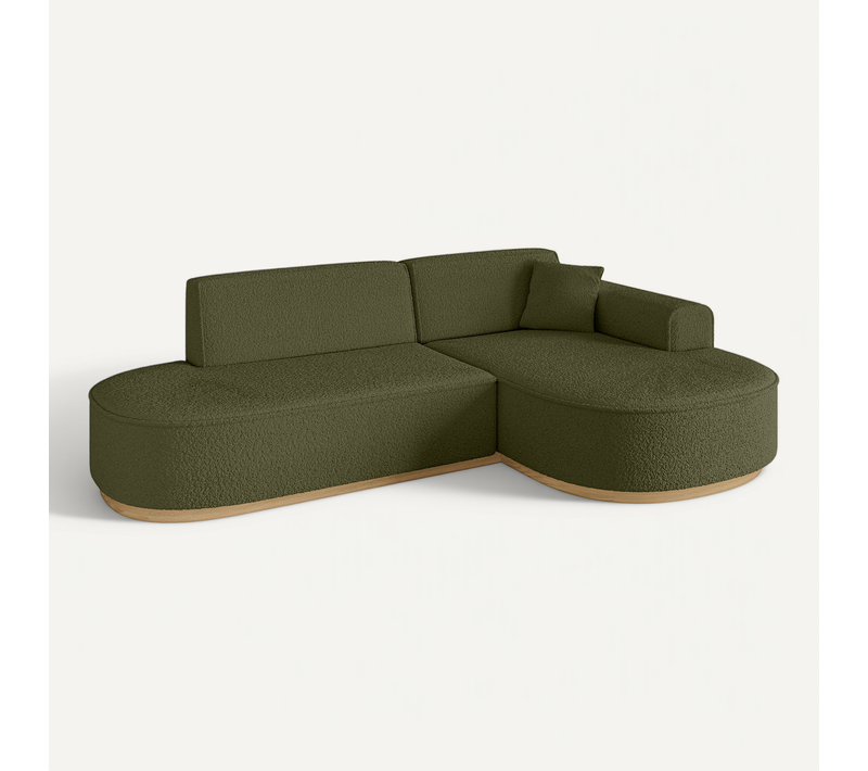 Canapé D'angle Mari-l1-v2 243x171x83 Angle Droit En Tissu - Vert