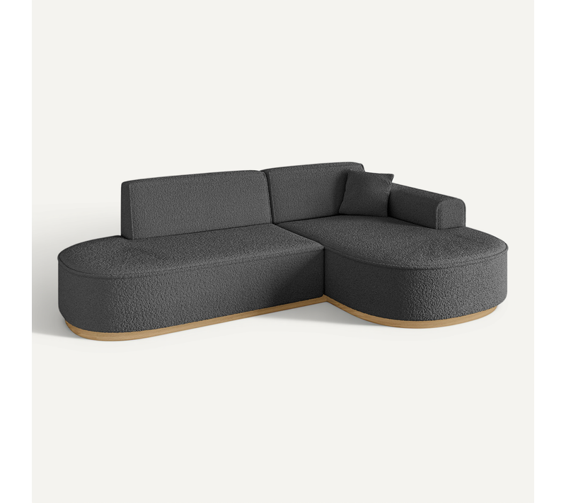 Canapé D'angle Mari-l1-v2 243x171x83 Angle Droit En Tissu - Gris