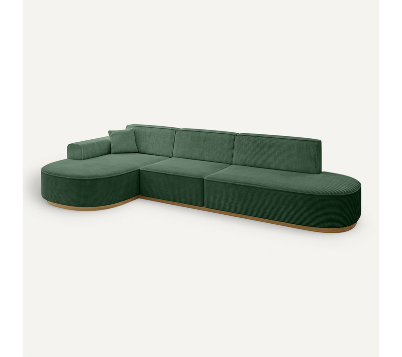 Canapé D'angle Mari-l2-v2 328x171x83 Angle Gauche En Tissu - Vert