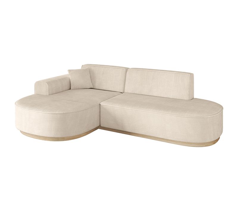 Canapé D'angle Mari-l1-v1 243x171x83 Angle Gauche En Tissu - Beige