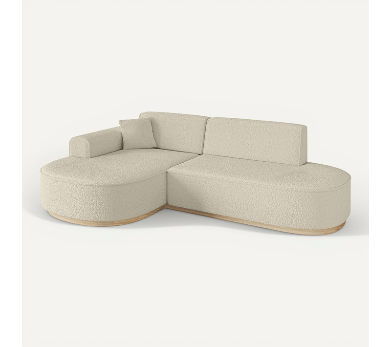 Canapé D'angle Mari-l1-v1 243x171x83 Angle Gauche En Tissu - Beige