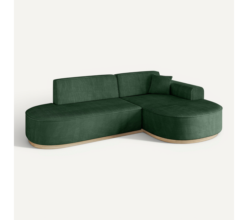 Canapé D'angle Mari-l1-v1 243x171x83 Angle Droit En Tissu - Vert
