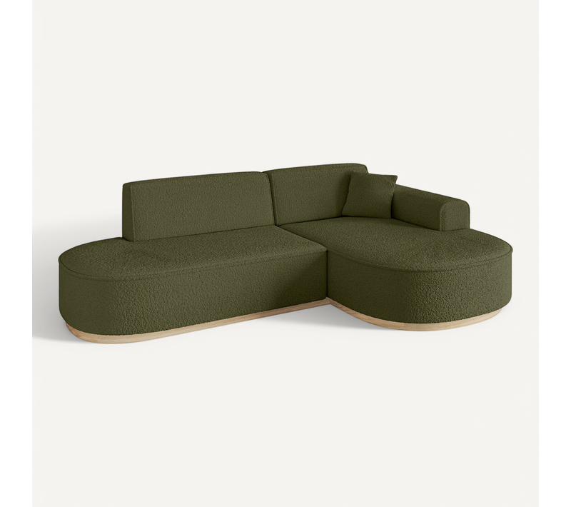 Canapé D'angle Mari-l1-v1 243x171x83 Angle Droit En Tissu - Vert