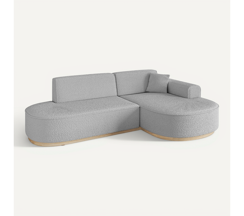 Canapé D'angle Mari-l1-v1 243x171x83 Angle Droit En Tissu - Gris Clair