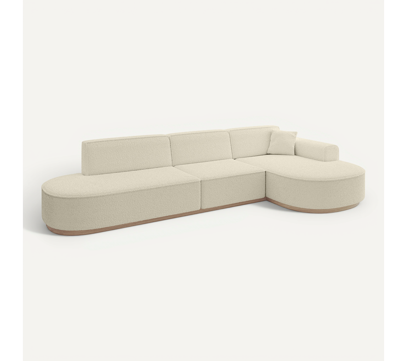 Canapé D'angle Mari-l2-v1 328x171x83 Angle Droit En Tissu - Beige