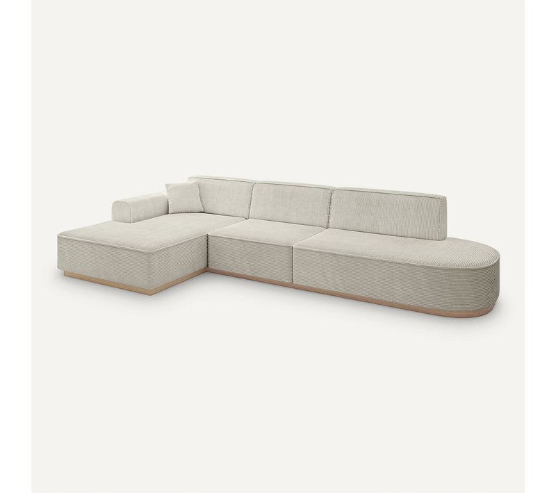 Canapé D'angle Irea-l2 327x165x80 Angle Gauche En Tissu - Crémeux