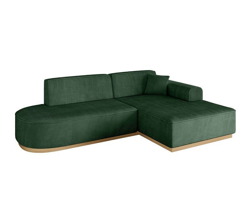 Canapé D'angle Irea-l1-v2 232x165x80  Angle Droit En Tissu -  Vert