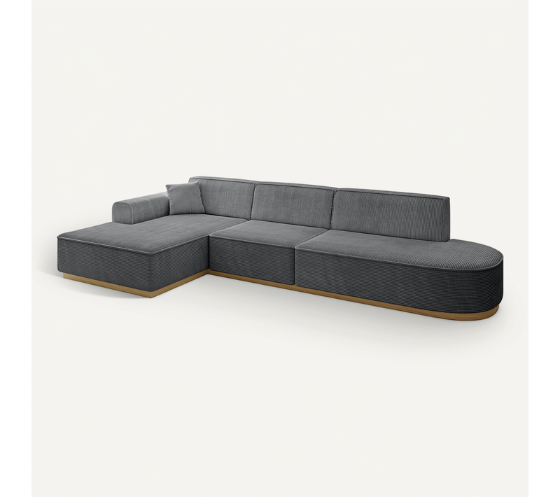 Canapé D'angle Irea-l2-v2 327x165x80 Angle Gauche En Tissu - Gris Foncé
