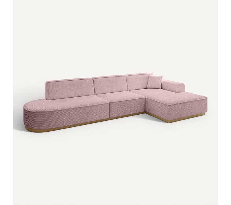 Canapé D'angle Irea-l2-v2 327x165x80 Angle Droit En Tissu - Rose