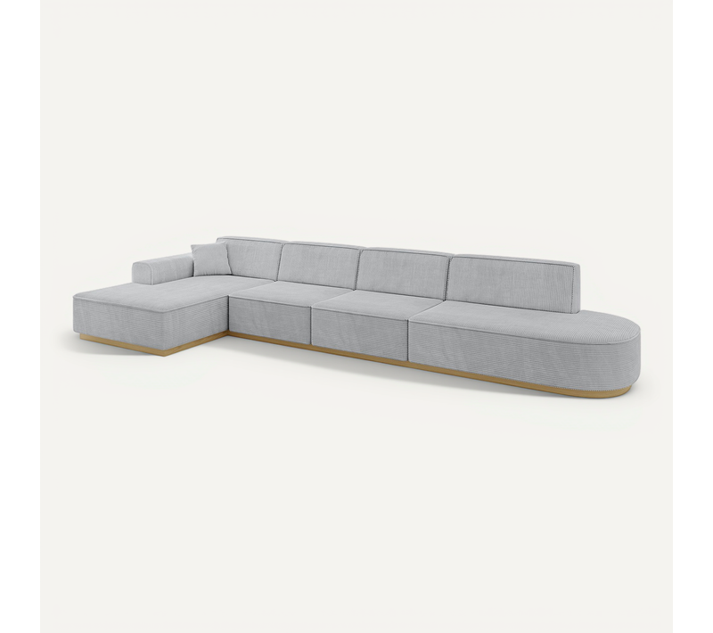 Canapé D'angle Irea-l3-v2 412x165x80 Angle Gauche En Tissu - Gris