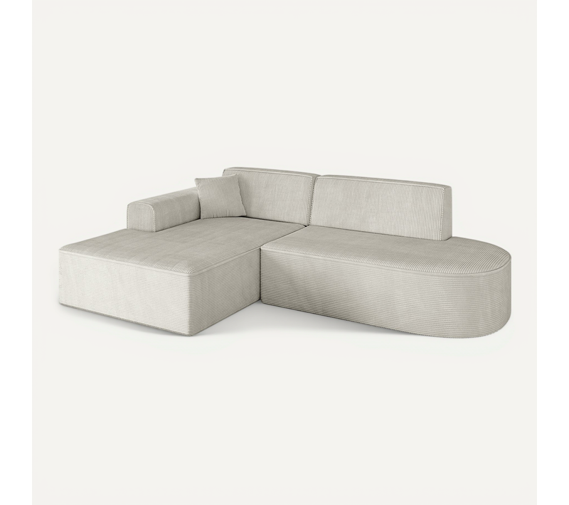 Canapé D'angle Irea-l1-v3 232x165x77 Angle Gauche En Tissu - Crémeux