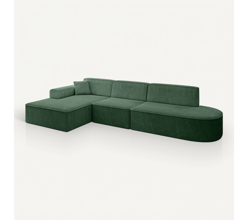 Canapé D'angle Irea-l2-v3 327x165x77 Angle Gauche En Tissu - Vert