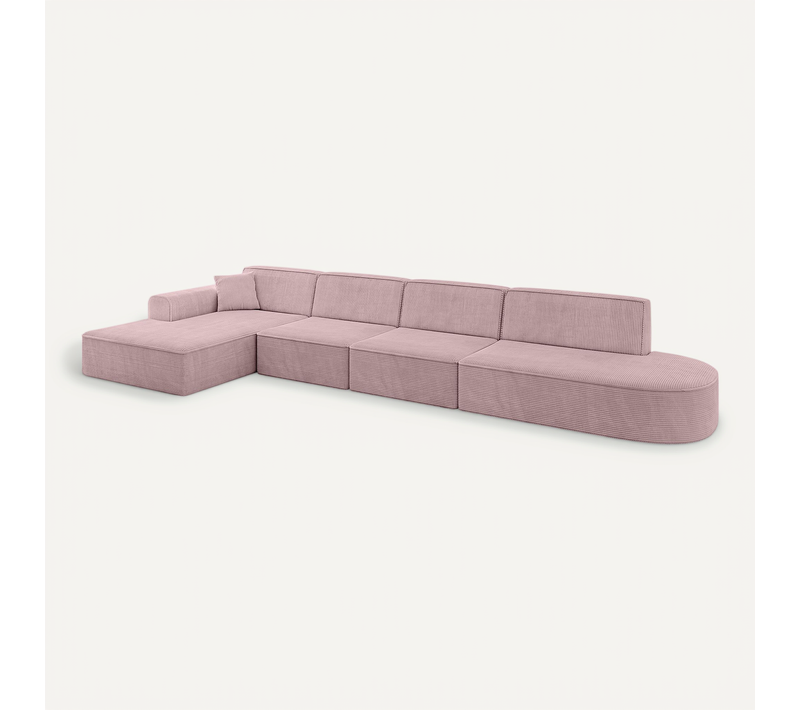 Canapé D'angle Irea-l3-v3 412x165x77 Angle Gauche En Tissu - Rose