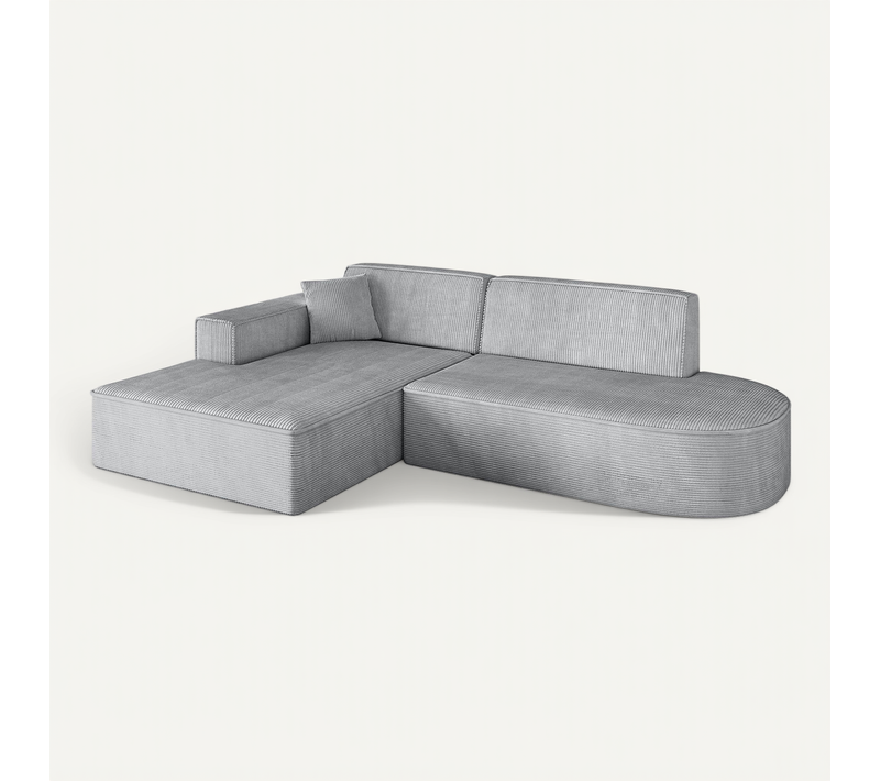 Canapé D'angle Irea-l1-v4 232x165x77 Angle Gauche En Tissu - Gris