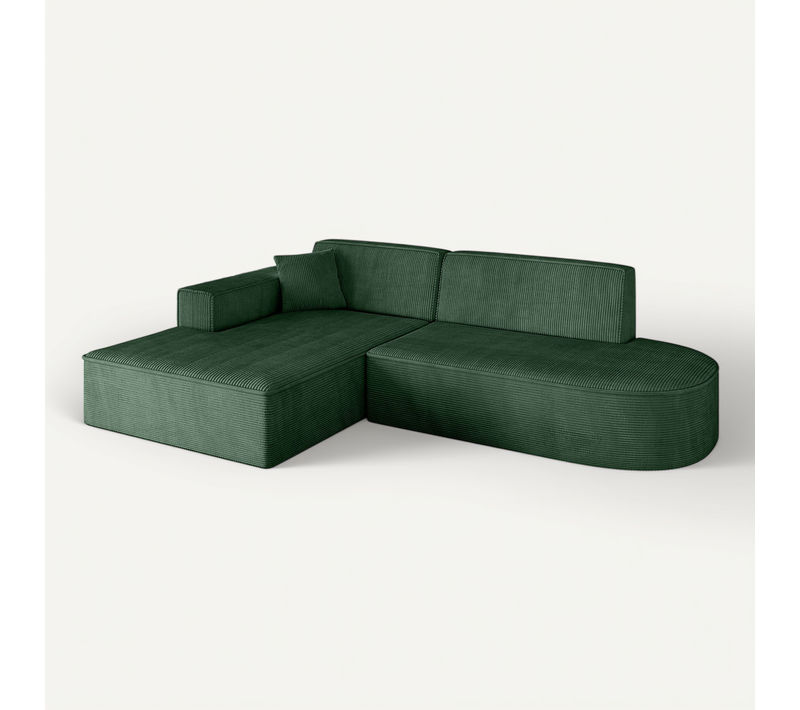 Canapé D'angle Irea-l1-v4 232x165x77 Angle Gauche En Tissu - Vert
