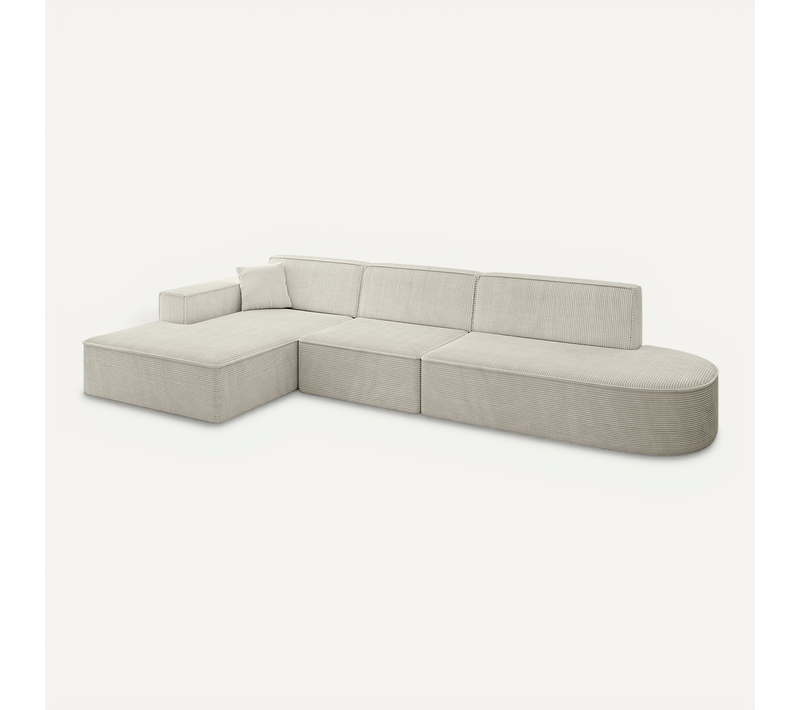 Canapé D'angle Irea-l2-v4 327x165x77 Angle Gauche En Tissu - Crémeux