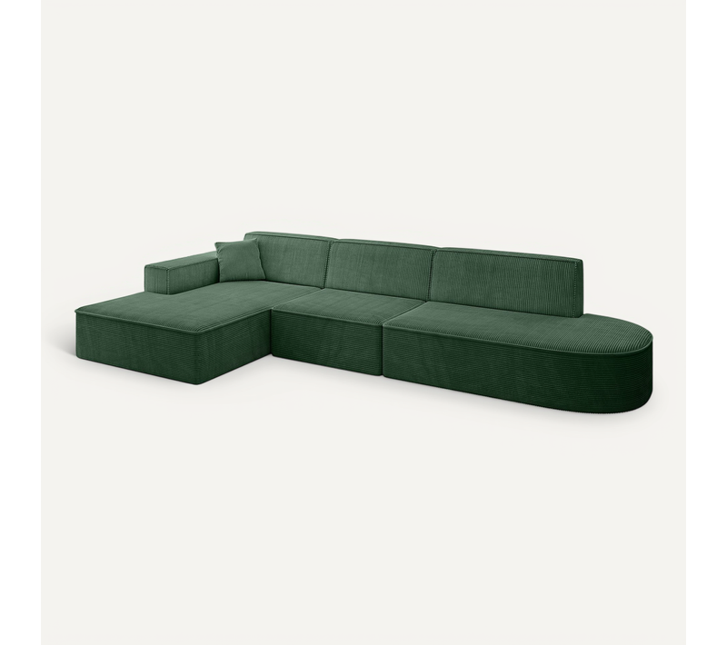 Canapé D'angle Irea-l2-v4 327x165x77 Angle Gauche En Tissu - Vert