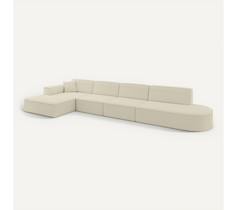 Canapé D'angle Irea-l3-v4 412x165x77 Angle Gauche En Bouclette - Beige
