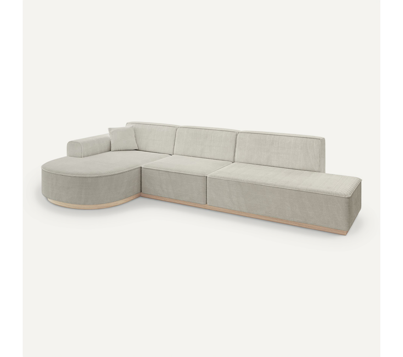 Canapé D'angle Arrio-l2 328x171x83 Angle Gauche En Tissu - Crémeux