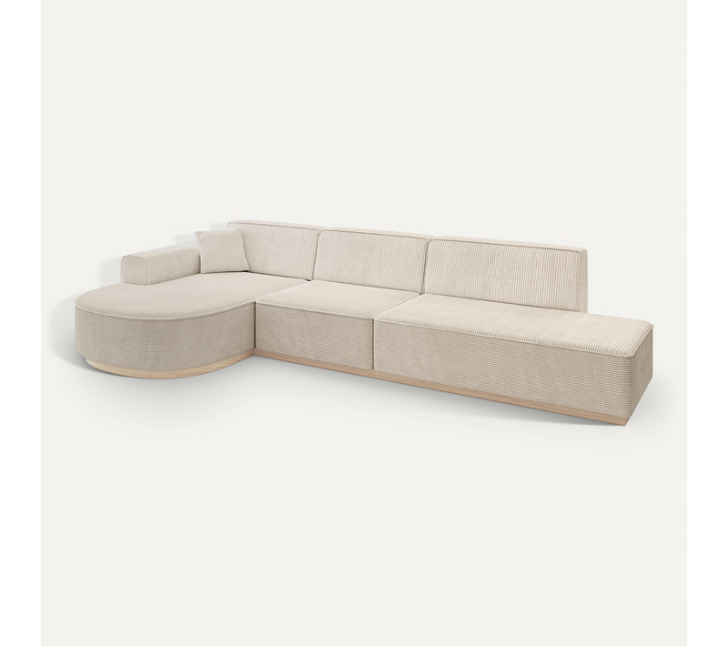 Canapé D'angle Arrio-l2 328x171x83 Angle Gauche En Tissu - Beige