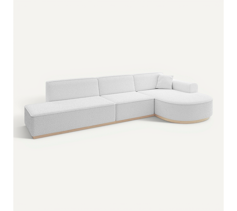 Canapé D'angle Arrio-l2 328x171x83 Angle Droit En Bouclette - Blanc
