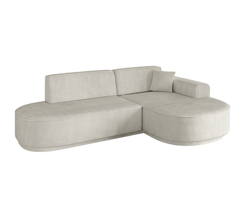 Canapé D'angle Mari-l1-v3 243x171x83 Angle Droit En Tissu - Gris Clair