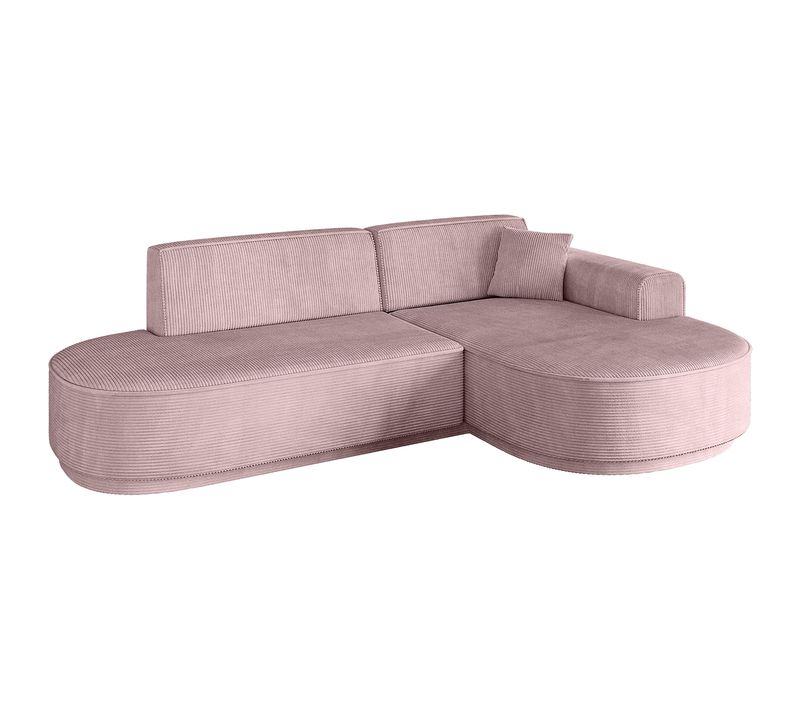 Canapé D'angle Mari-l1-v3 243x171x83 Angle Droit En Tissu - Rose