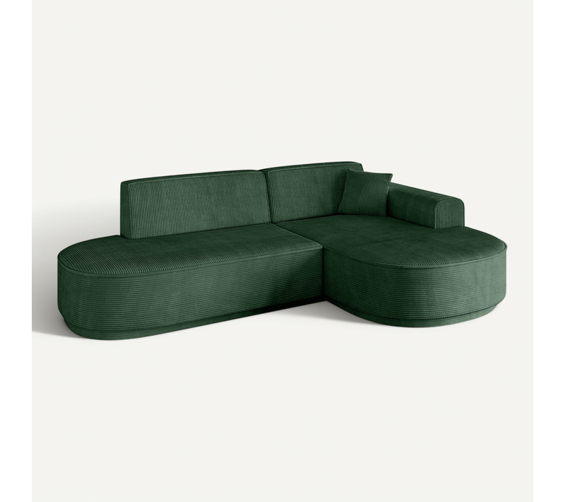 Canapé D'angle Mari-l1-v3 243x171x83 Angle Droit En Tissu - Vert