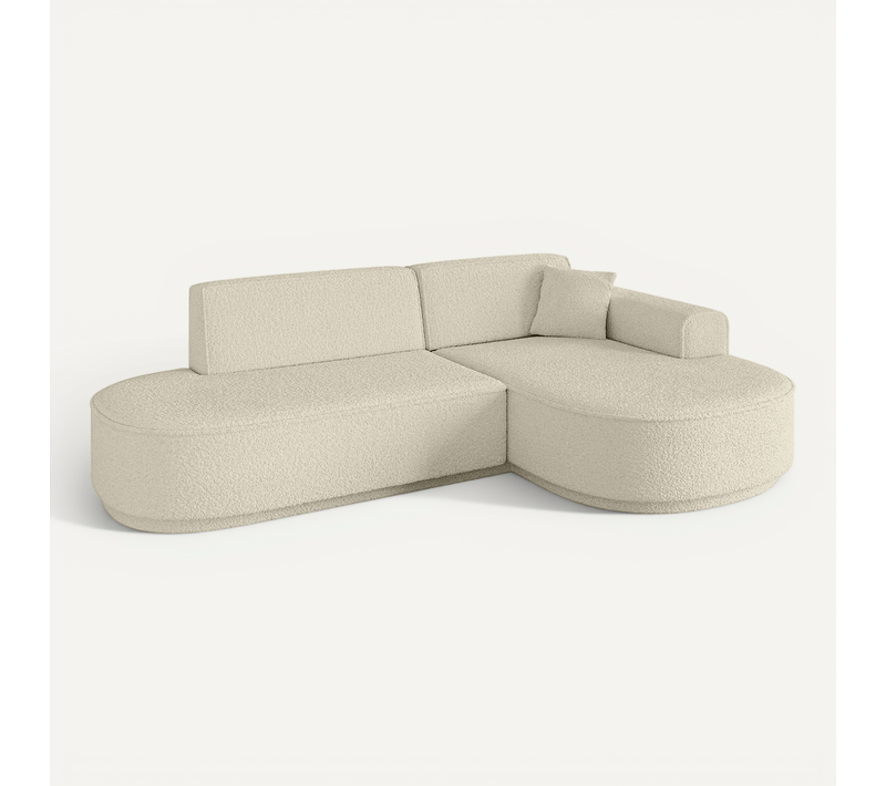 Canapé D'angle Mari-l1-v3 243x171x83 Angle Droit En Tissu - Beige