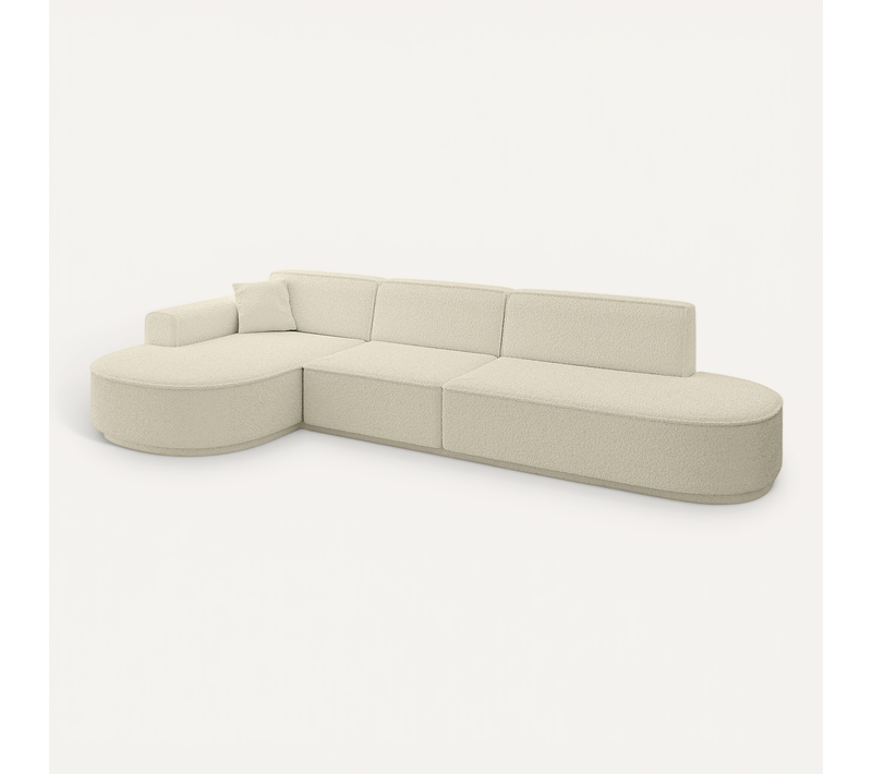 Canapé D'angle Mari-l2-v3 328x171x83 Angle Gauche En Tissu - Beige