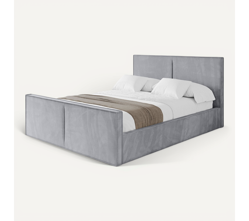 Lit Tapissé Avec Tête De Lit Tissu Imperméable - Emmi-z 140x200 Cm Gris Foncé