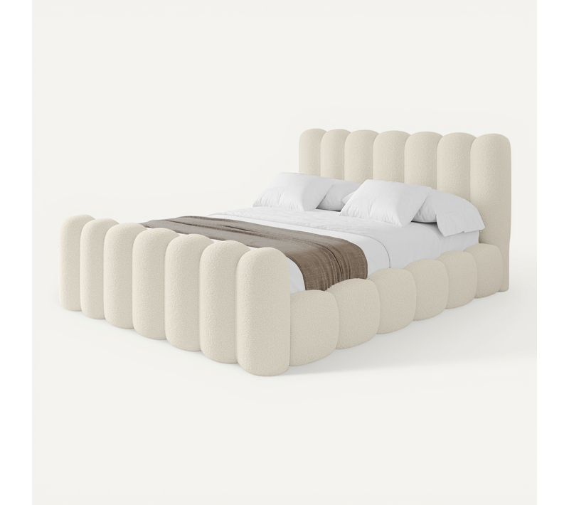 Lit Tapissé Avec Un Coffre De Rangement - Sena-z 160x200 Beige