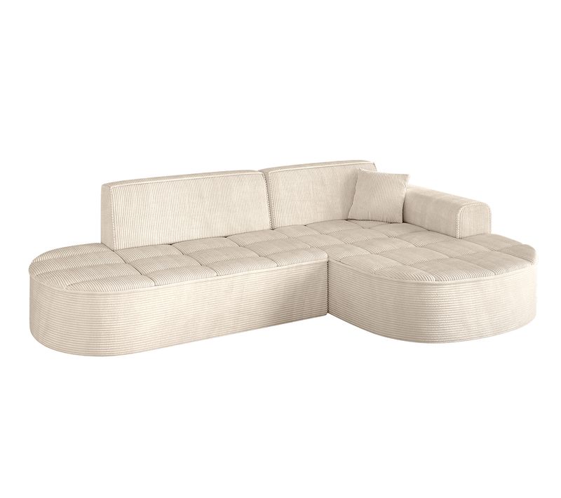 Canapé D'angle Taro-l1 243x171x79,5  Angle Droit En Tissu -  Beige