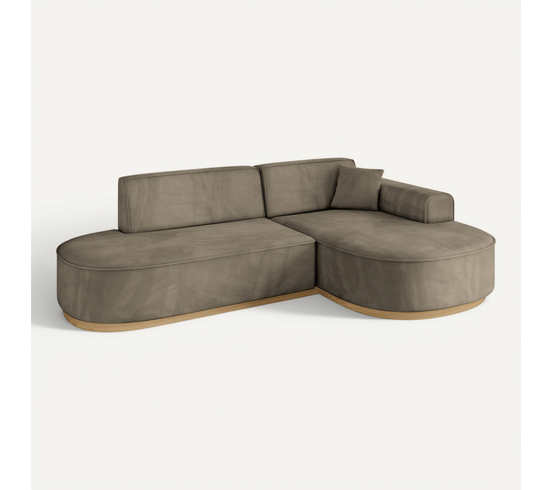 Canapé D'angle Mari-l1-v2 243x171x83 Angle Droit En Velours - Gris Foncé