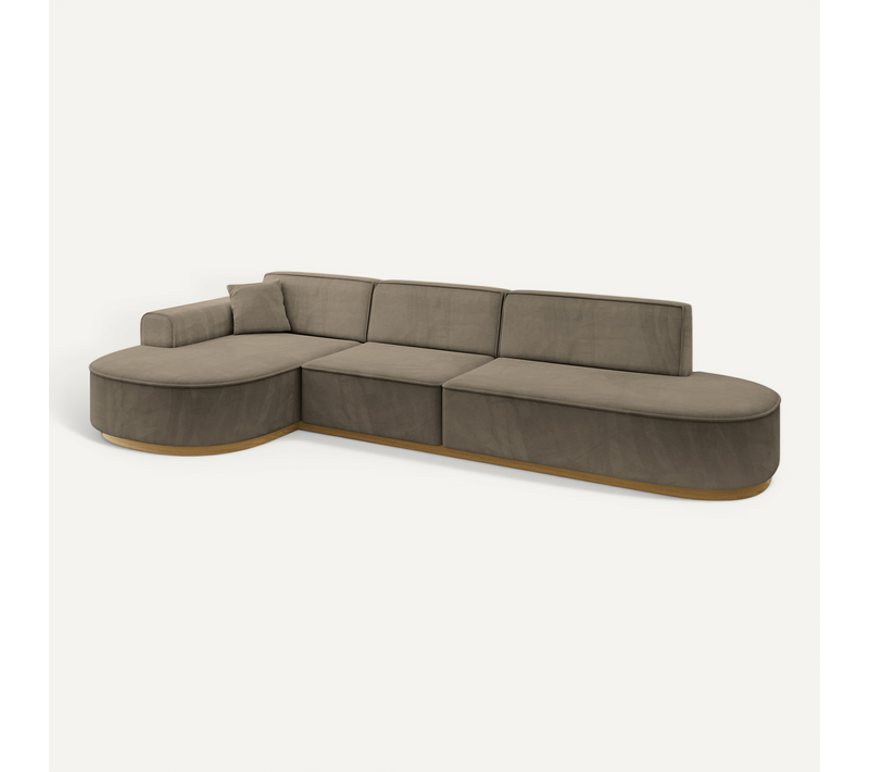 Canapé D'angle Mari-l2-v2 328x171x83 Angle Gauche En Velours - Gris Foncé
