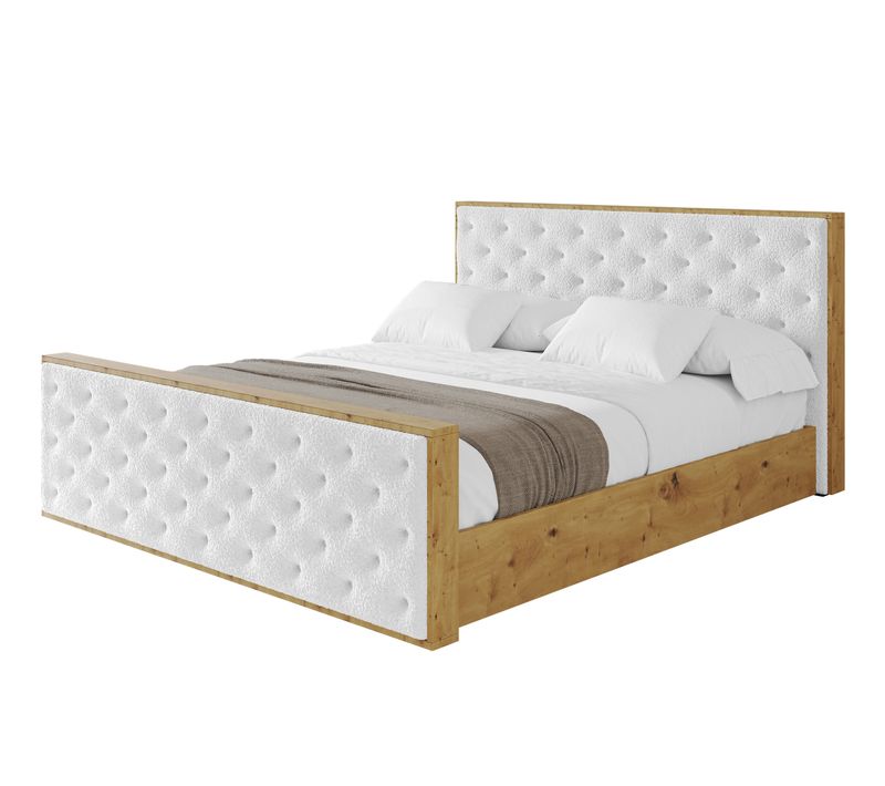 Lit Tapissé Avec Un Coffre De Rangement - Enzo3-z 200x200 Blanc